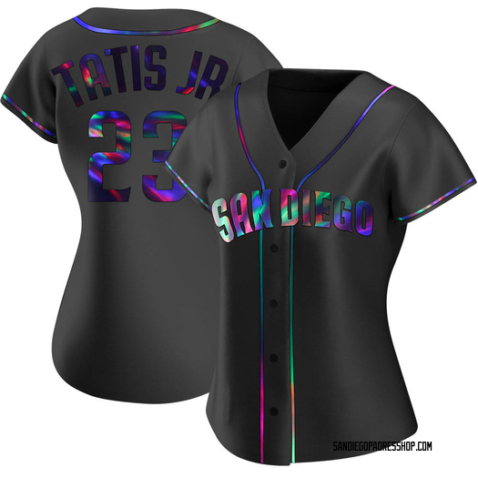 Women's Fernando Tatis Jr. San Diego Padres Replica Black Holographic  Alternate Jersey