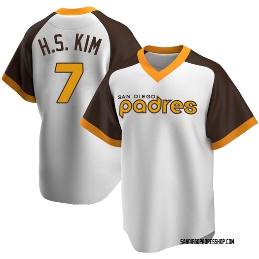 Youth Ha-Seong Kim San Diego Padres Replica White Home Cooperstown  Collection Jersey